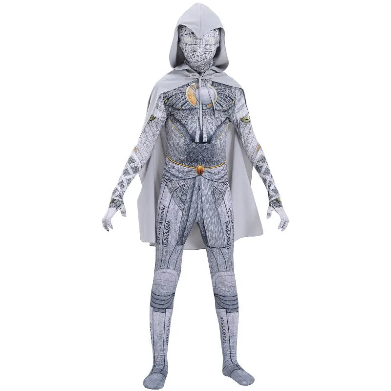 2022 Moon Knight Kids Cosplay Costume Boys Marc Spector Jumpsuit Cloak Holloween Party Suit