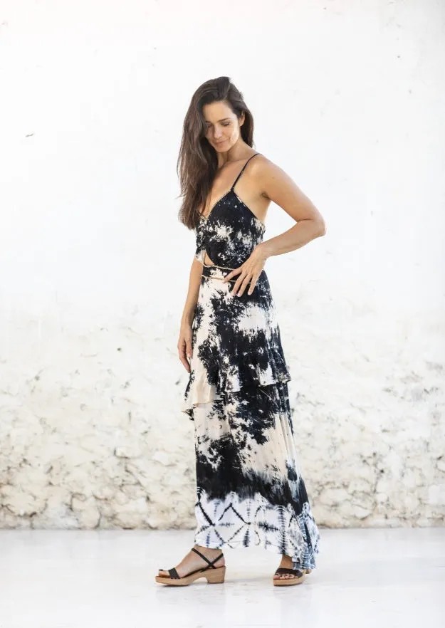 Abai Dress // Carbo Tie Dye - Black