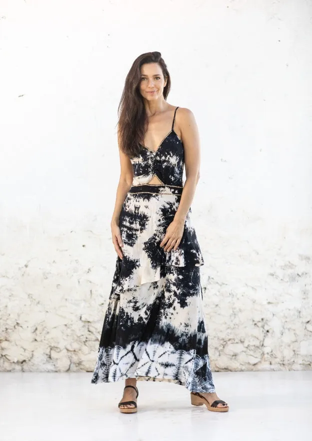 Abai Dress // Carbo Tie Dye - Black