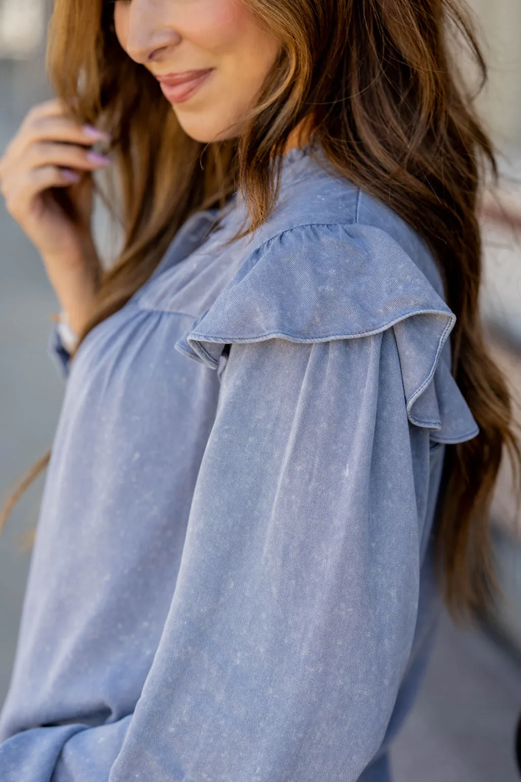 Acid Washed Chambray Button Up