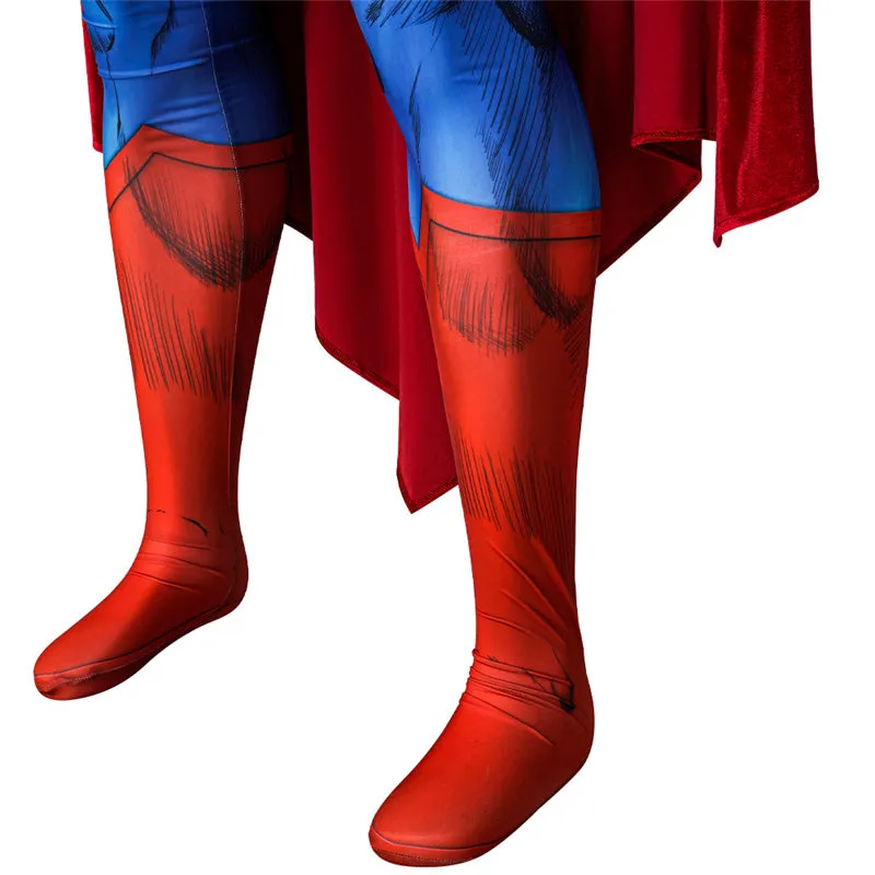 Action Comics Superman Cosplay Costume Superhero Superman Clark Kent Jumpsuit Cape Suit