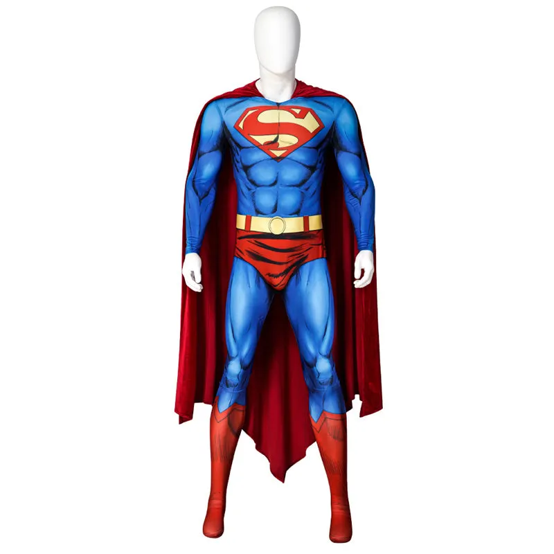 Action Comics Superman Cosplay Costume Superhero Superman Clark Kent Jumpsuit Cape Suit