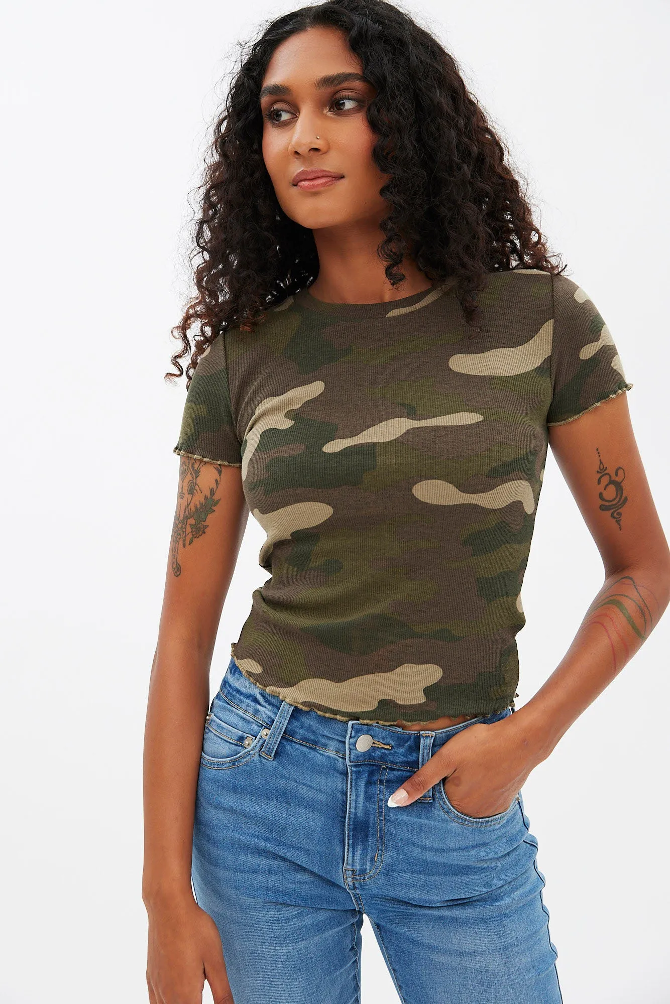 AERO Ribbed Crew Neck Shrunken Tee