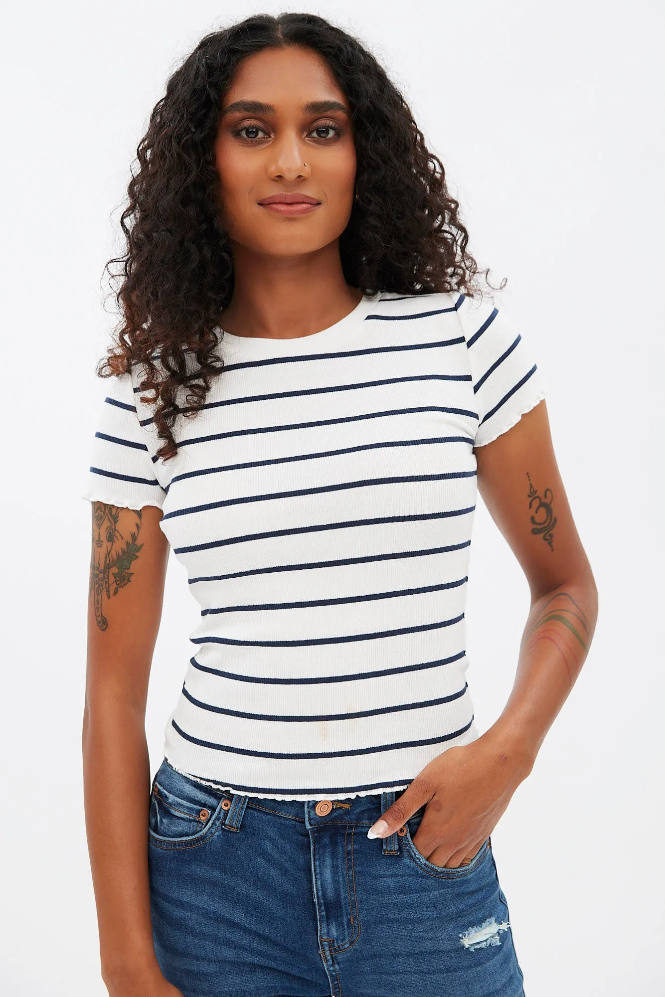 AERO Ribbed Crew Neck Shrunken Tee