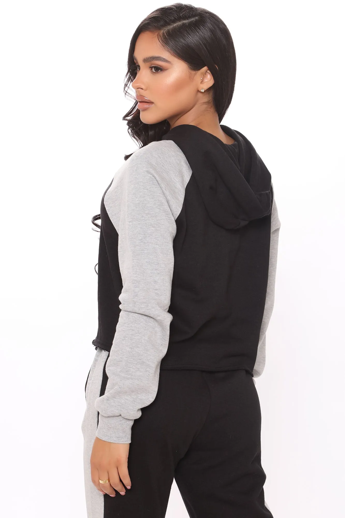 Agree To Disagree Hoodie And Jogger Set - Black/Grey