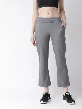 Alcis Women Grey Solid Slim Fit Cropped Track Pants