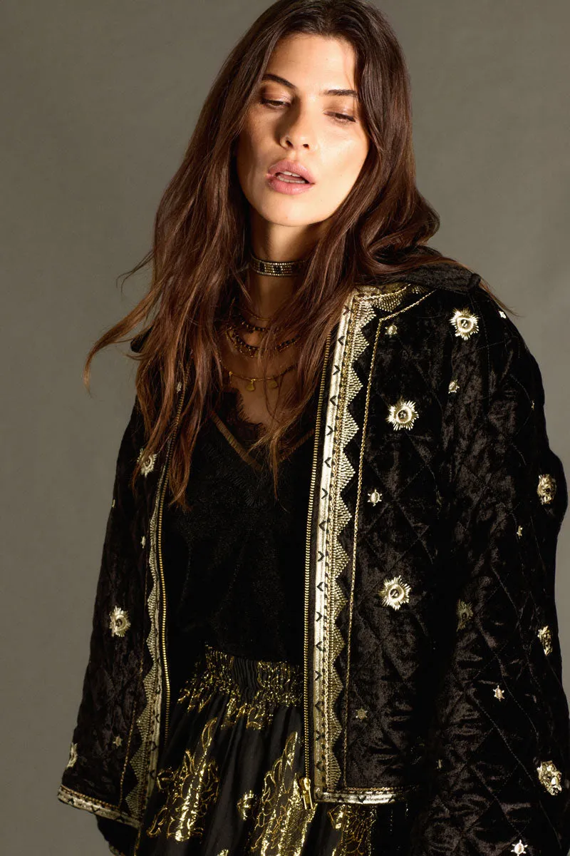 Amande Velvet Embroidered Jacket