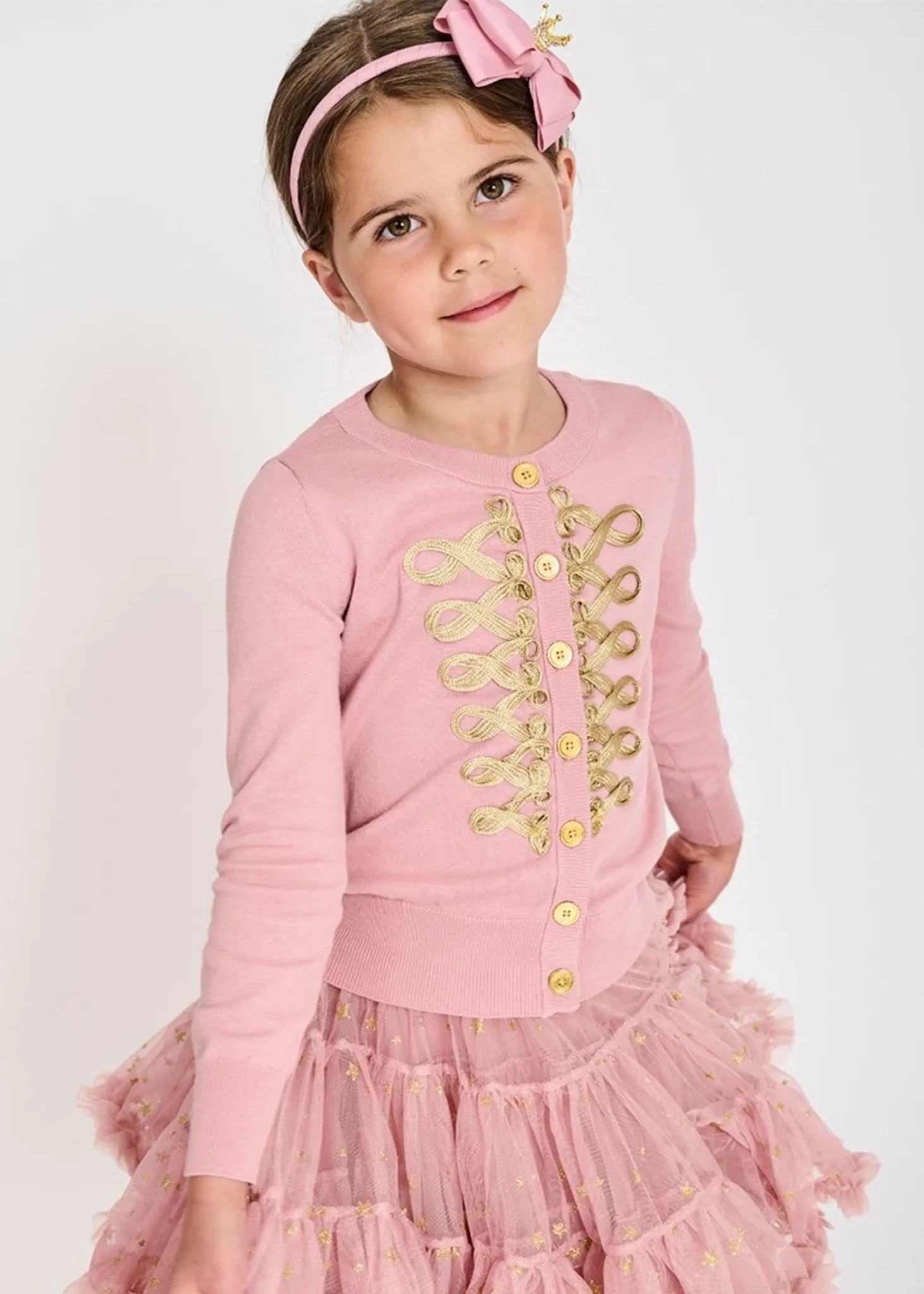 Angel's Face Girls Milly Cardigan In Tea Rose