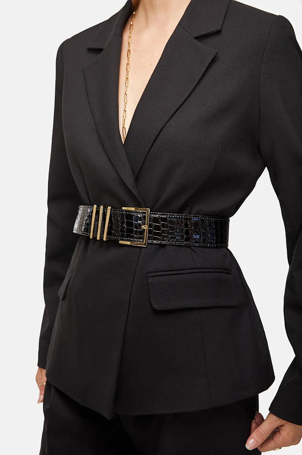 Anine Bing - Andrea Belt Patent Black