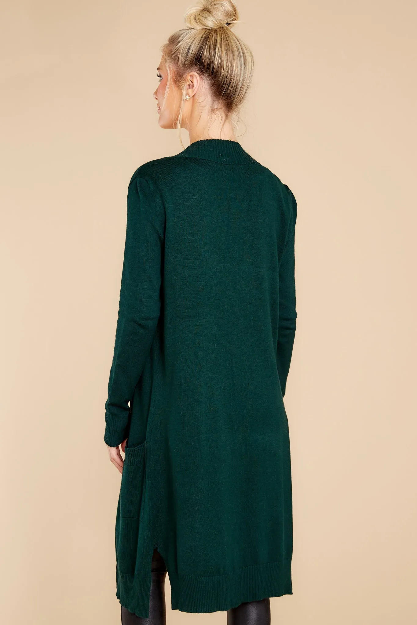 Anticipating This Moment Hunter Green Cardigan