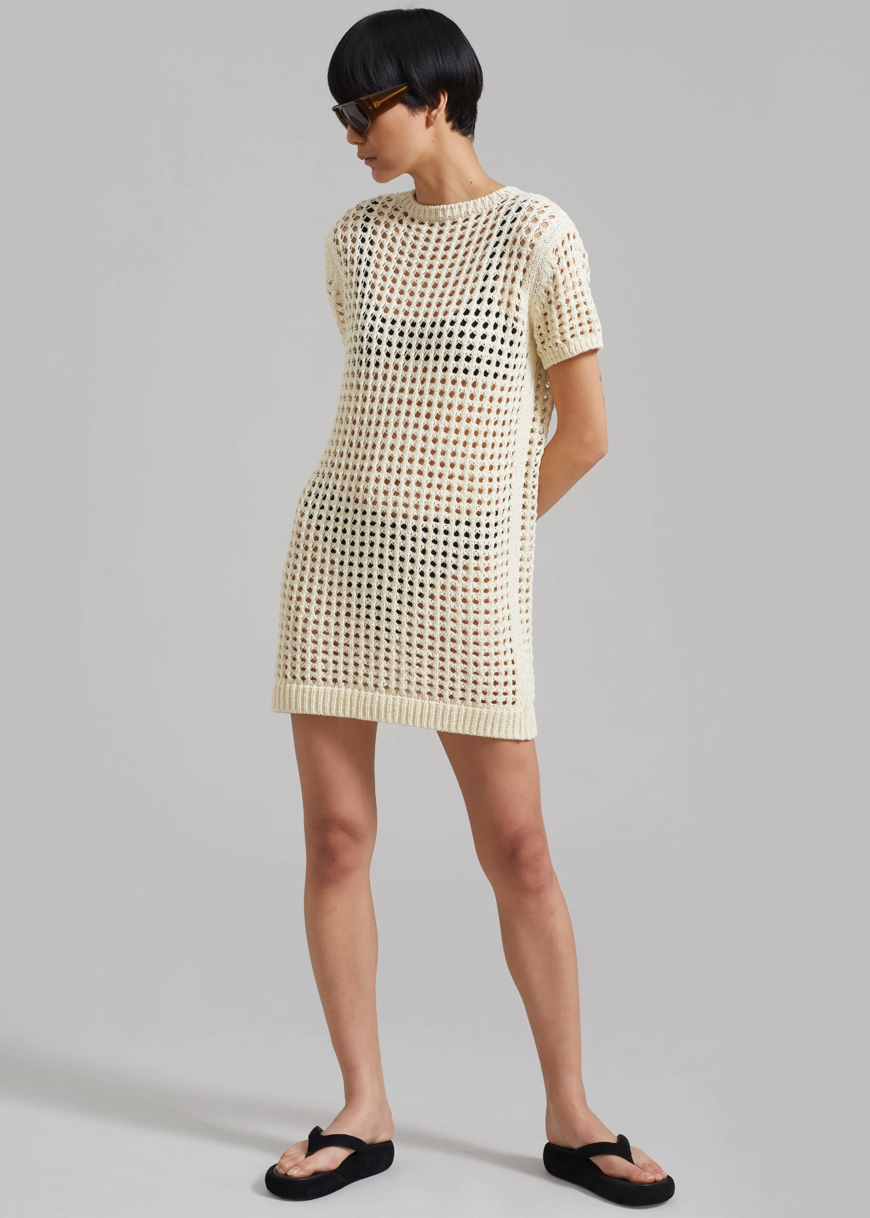 Ari Knit Mini Dress - Cream