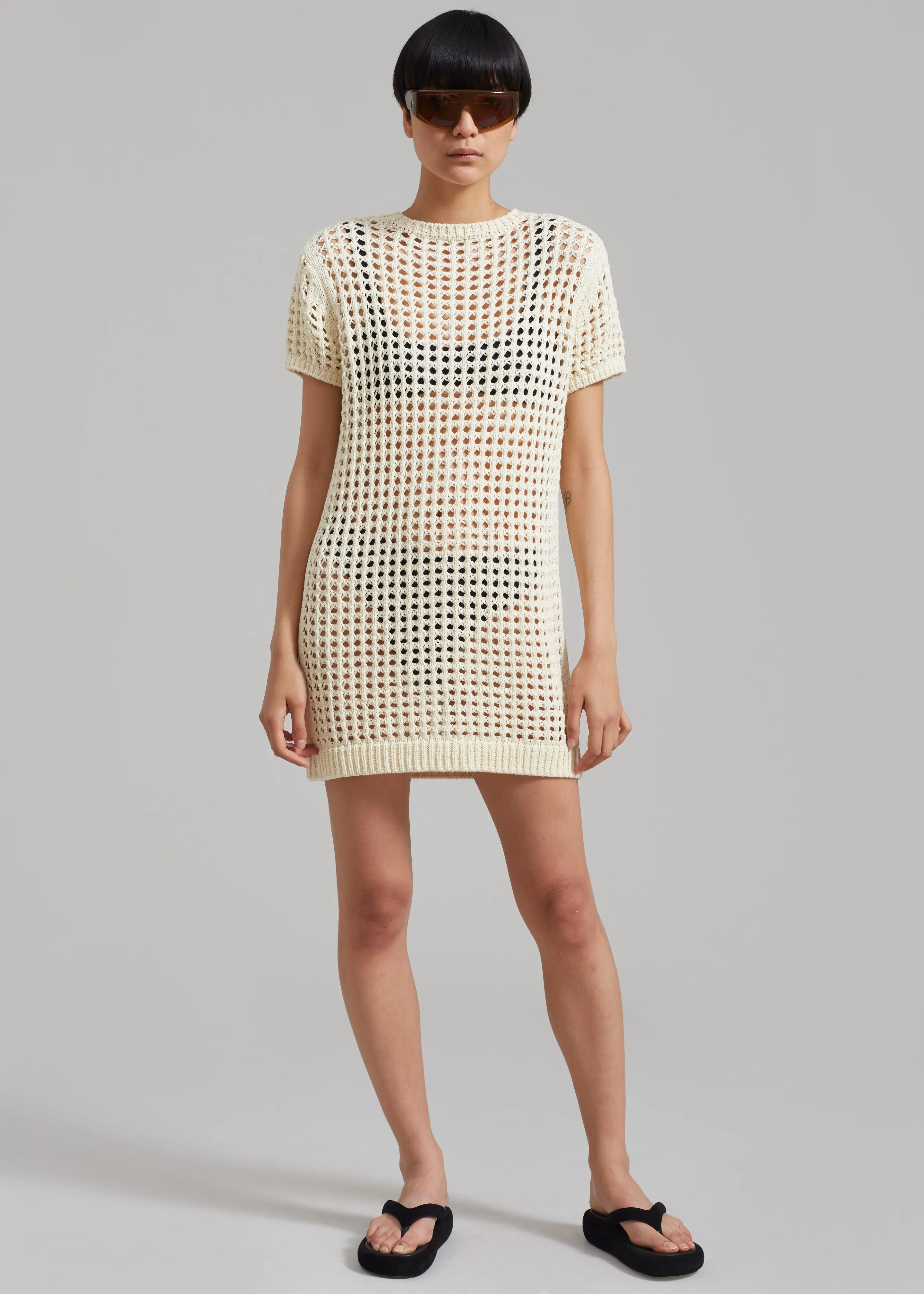 Ari Knit Mini Dress - Cream