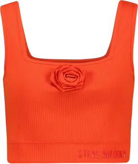 ARIANNA TANGERINE CROPPED TOP WITH ROSE