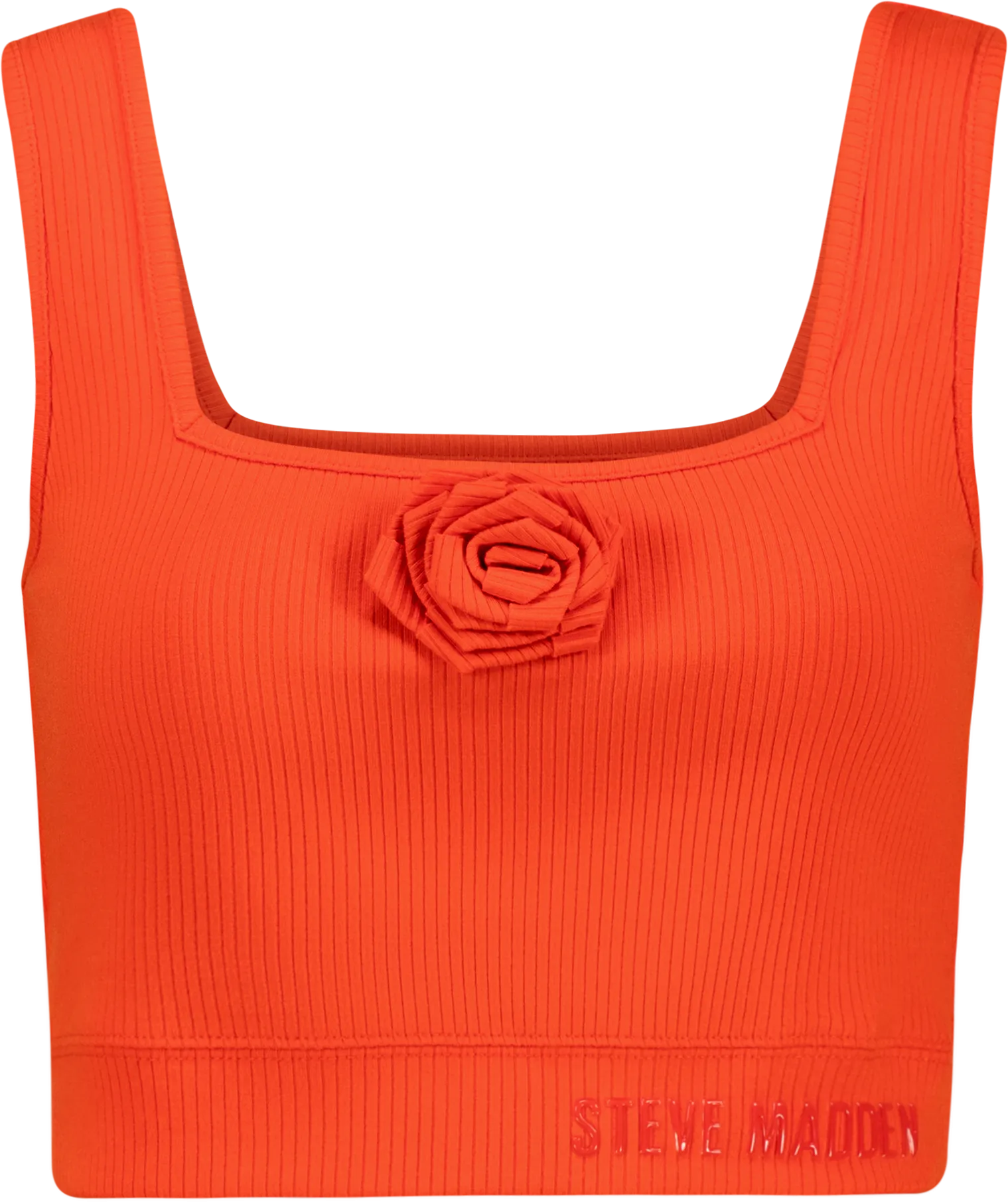 ARIANNA TANGERINE CROPPED TOP WITH ROSE