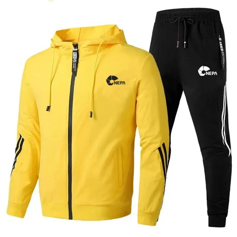 Autumn Clothes Sportswear Two Piece Set Men Jacket  Sweatsuit Sport cho