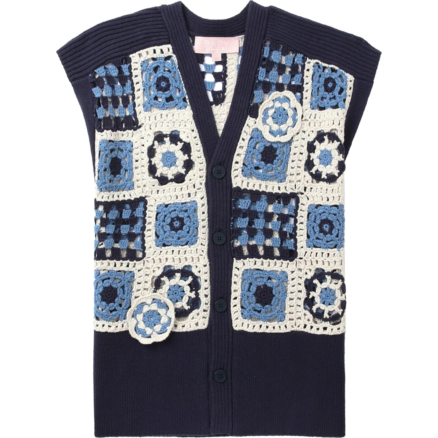 BAPY CROCHET KNIT VEST LADIES