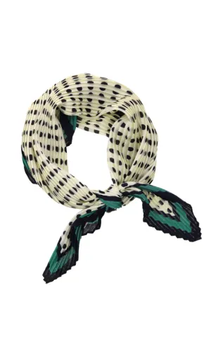 BASC5035 Polka Dots Pleated Bandana Scarf