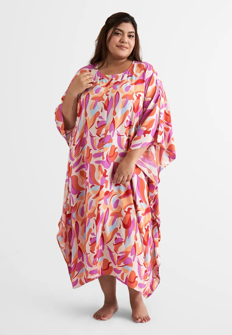 Bathia Cotton Rayon Lounge Caftan Dress