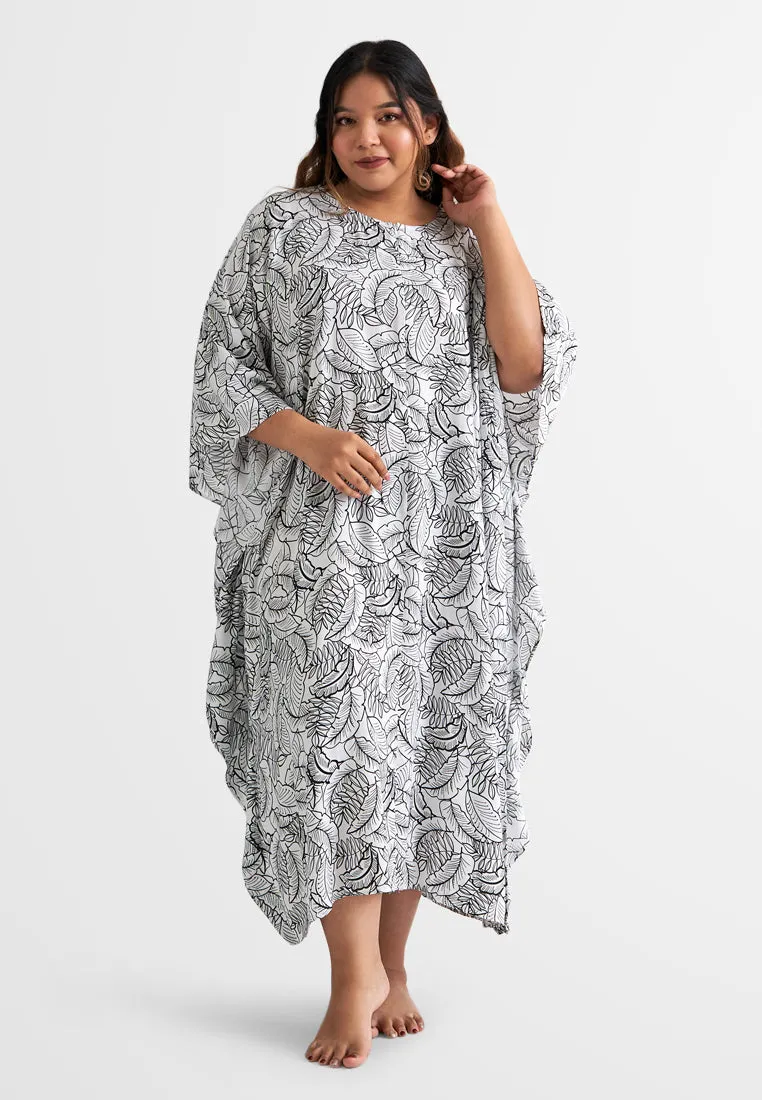 Bathia Cotton Rayon Lounge Caftan Dress