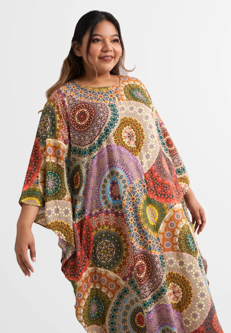 Bathia Cotton Rayon Lounge Caftan Dress