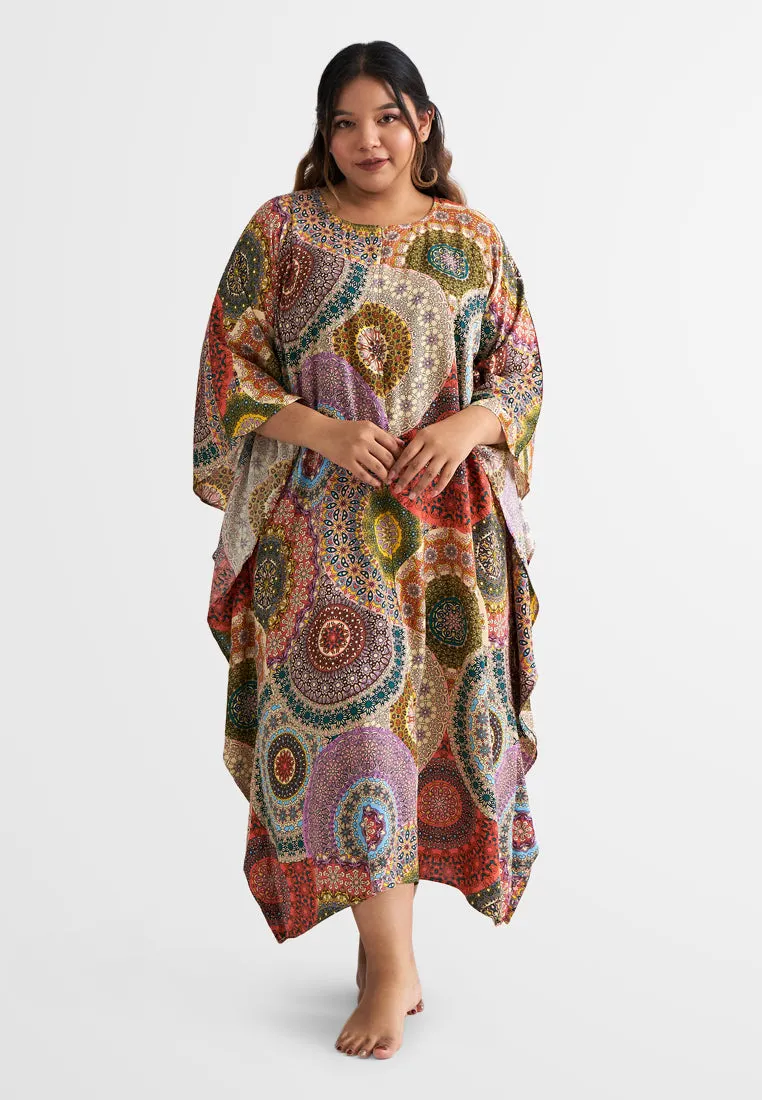 Bathia Cotton Rayon Lounge Caftan Dress