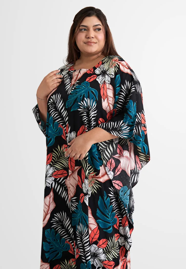 Bathia Cotton Rayon Lounge Caftan Dress