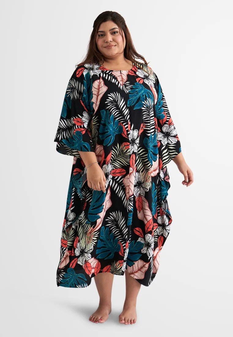 Bathia Cotton Rayon Lounge Caftan Dress