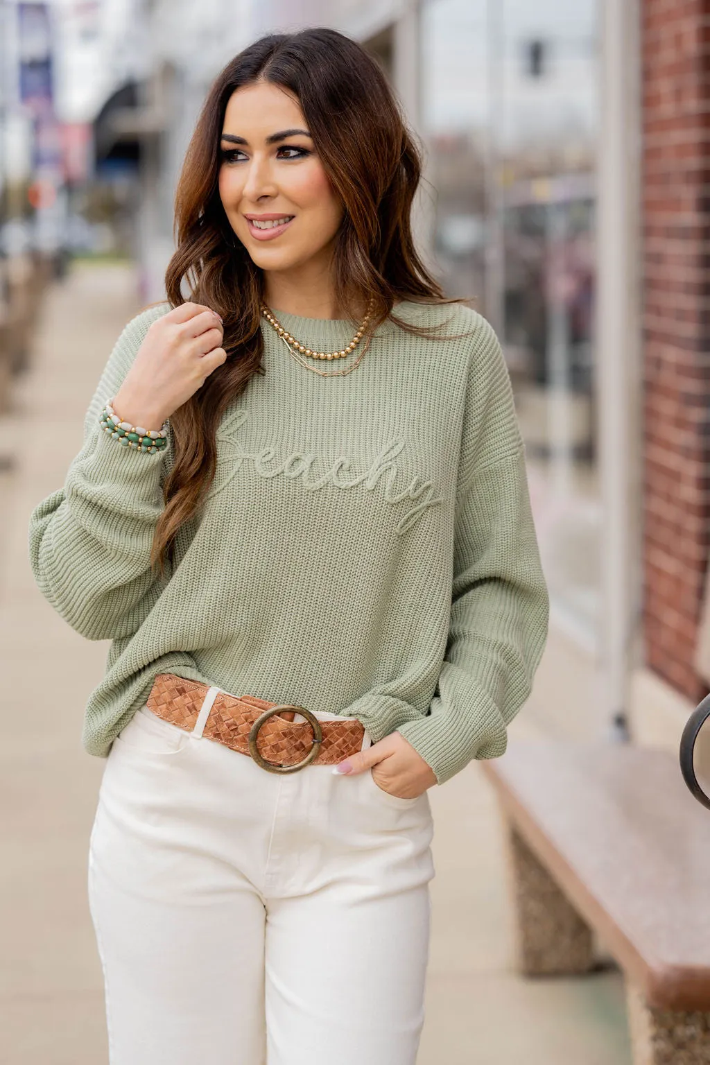 Beachy Stitched Sweater