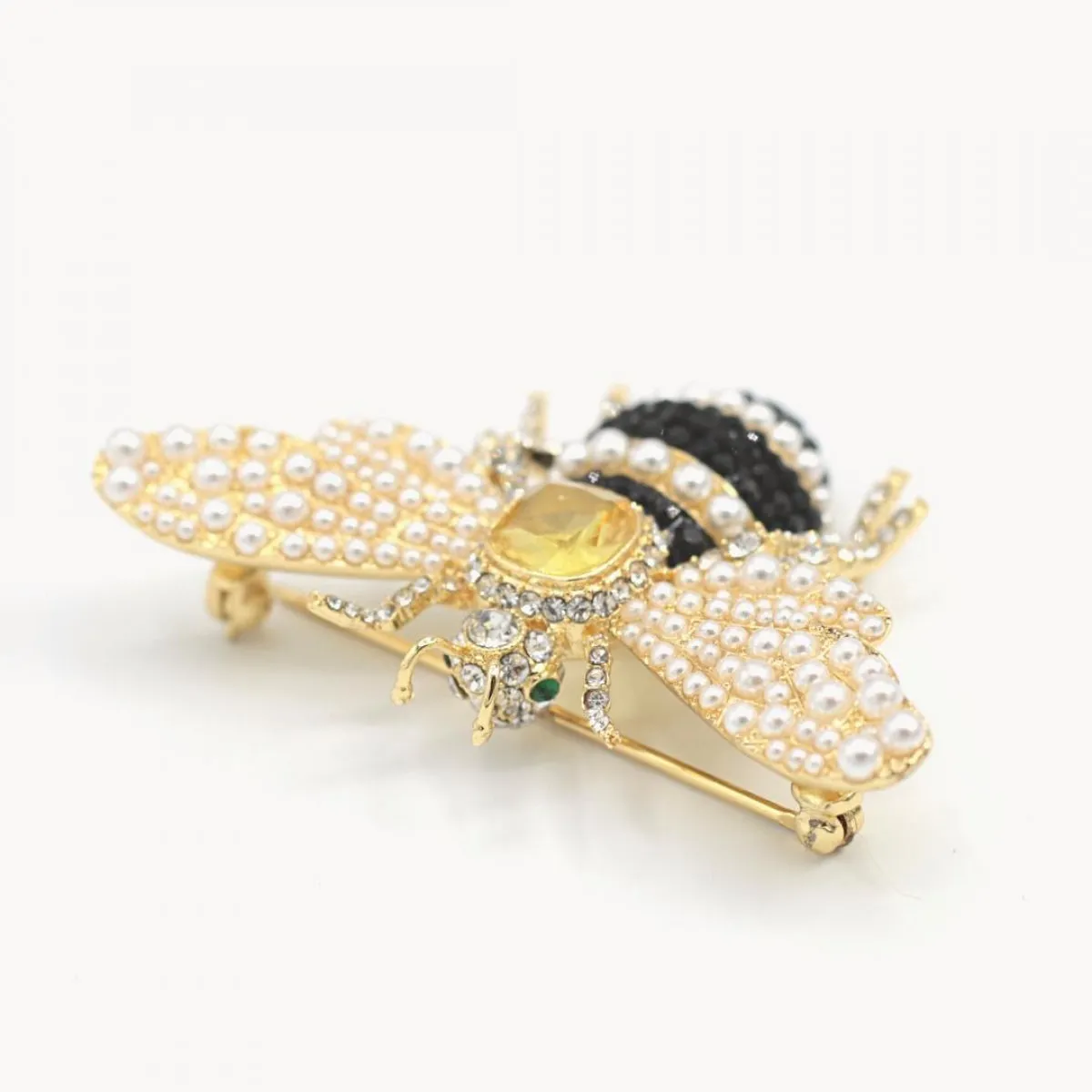 Bejewelled & Pearl Bee Brooch