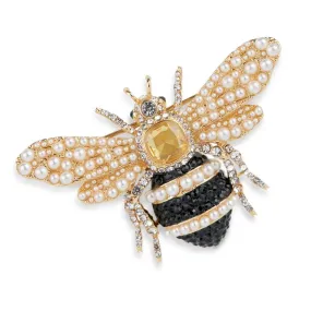 Bejewelled & Pearl Bee Brooch