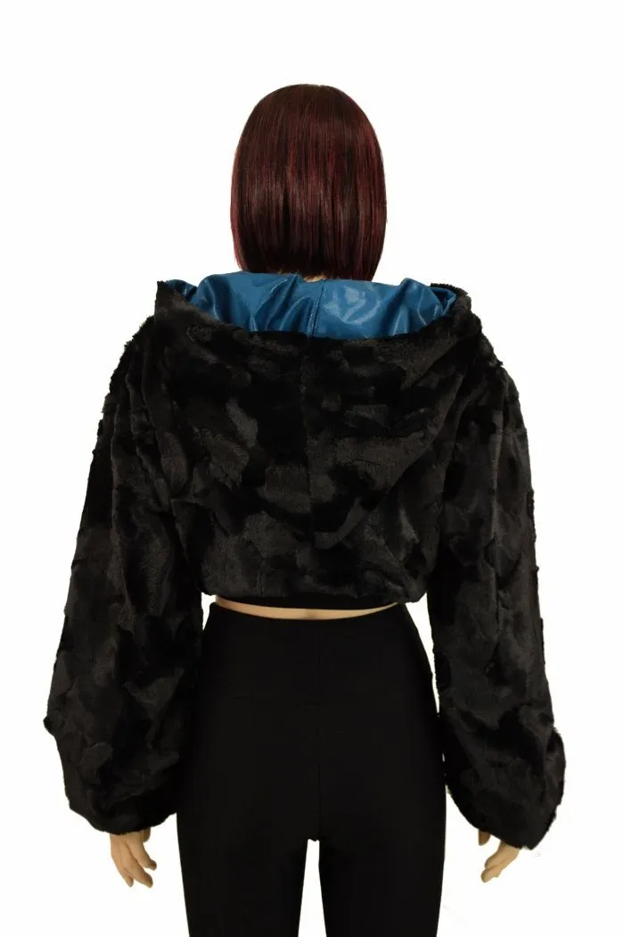 Black Balloon Sleeve Minky Shrug