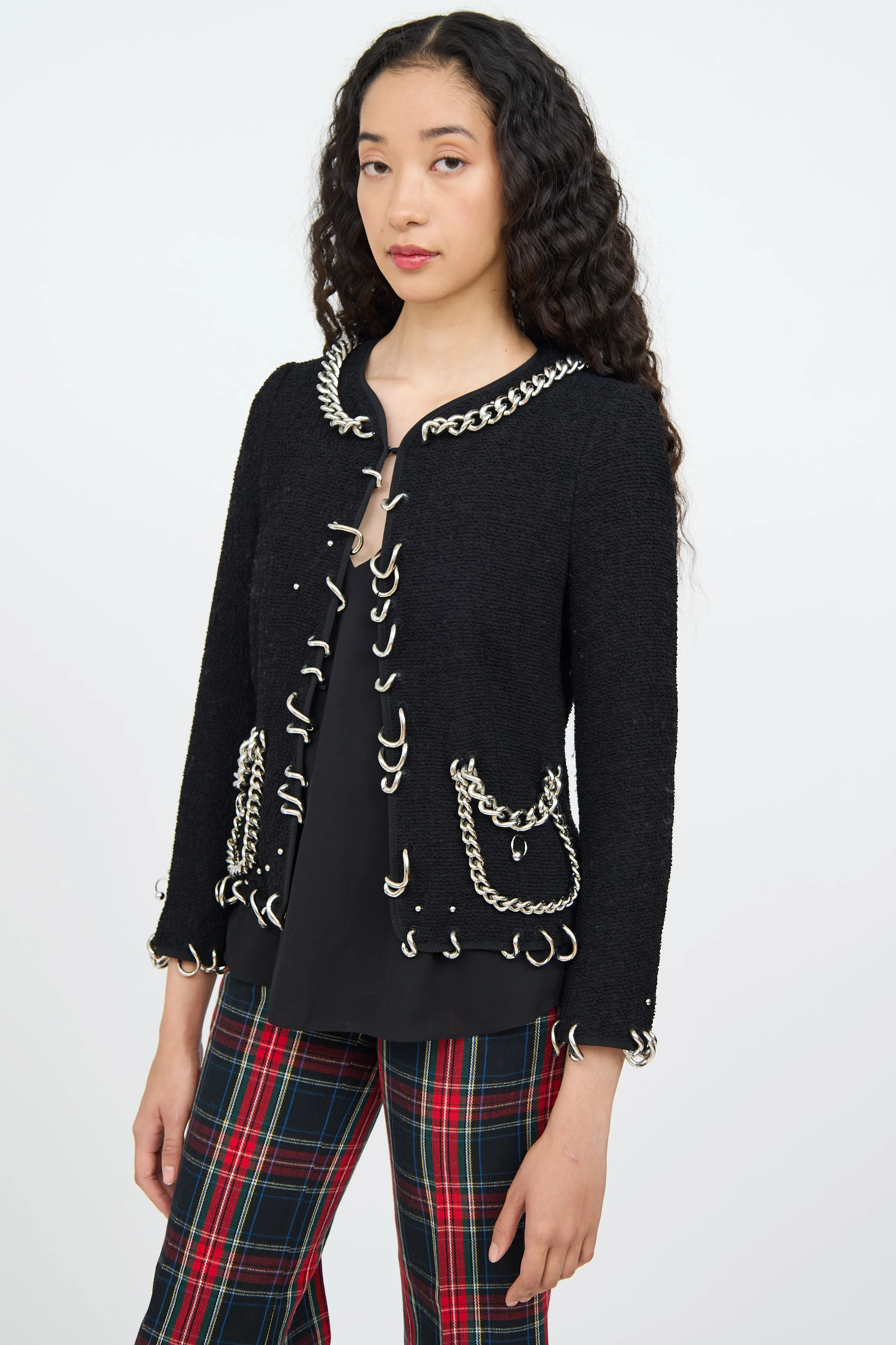 Black Chain Piercing Blazer