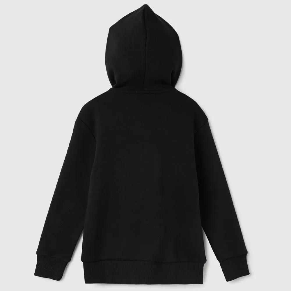 Black Full Sleeves Hooded Jacket