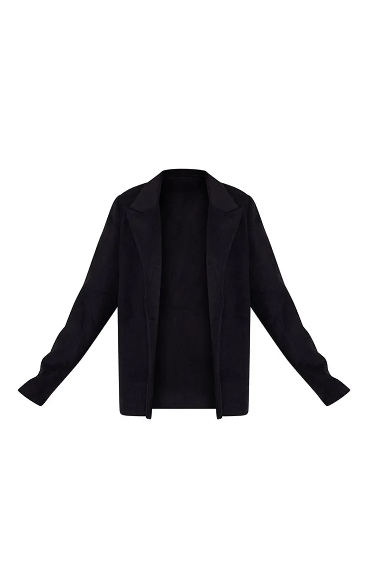 BLACK WOOL LOOK TAILORED BLAZER