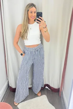 Blue and White Floaty pants