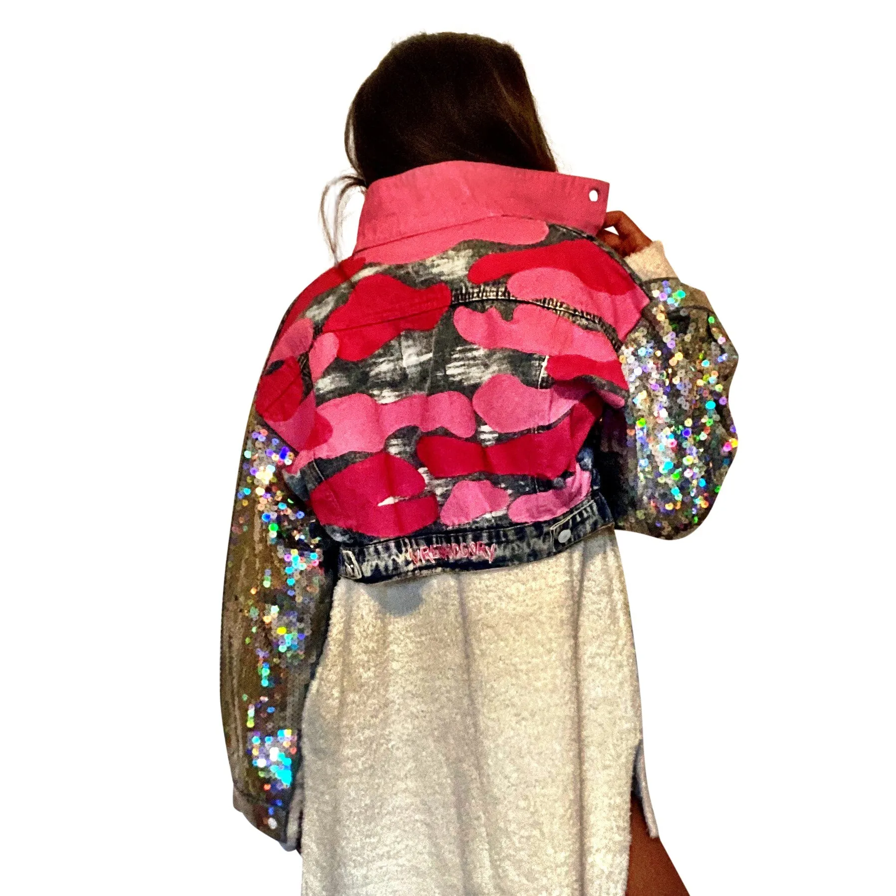 'BLUSHING CAMO' DENIM JACKET