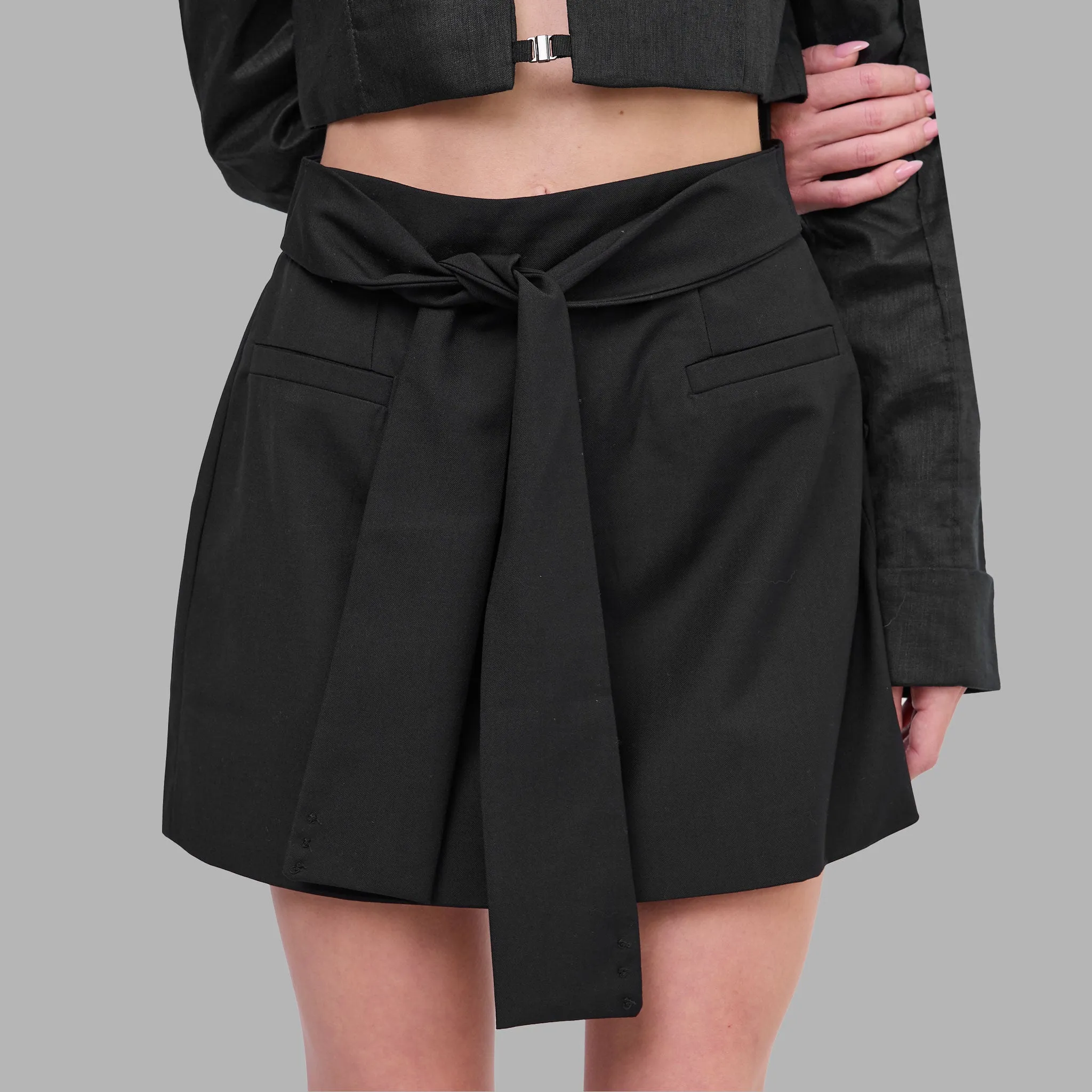 Blvck Signature Tie-Front Skirt