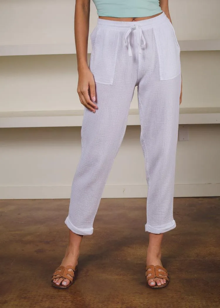 Bobi Cotton Pocket Pant - White***FINAL SALE***