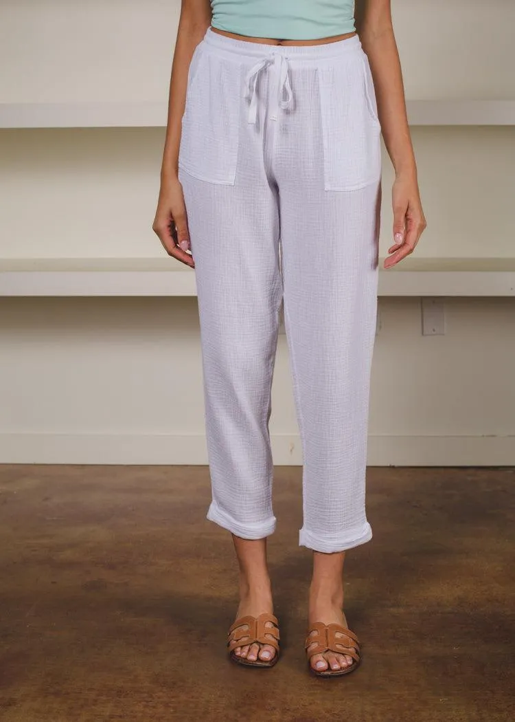 Bobi Cotton Pocket Pant - White***FINAL SALE***