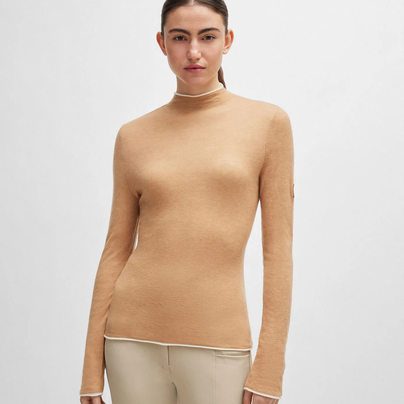 BOSS Equestrian May Turtleneck Sweater - Camel