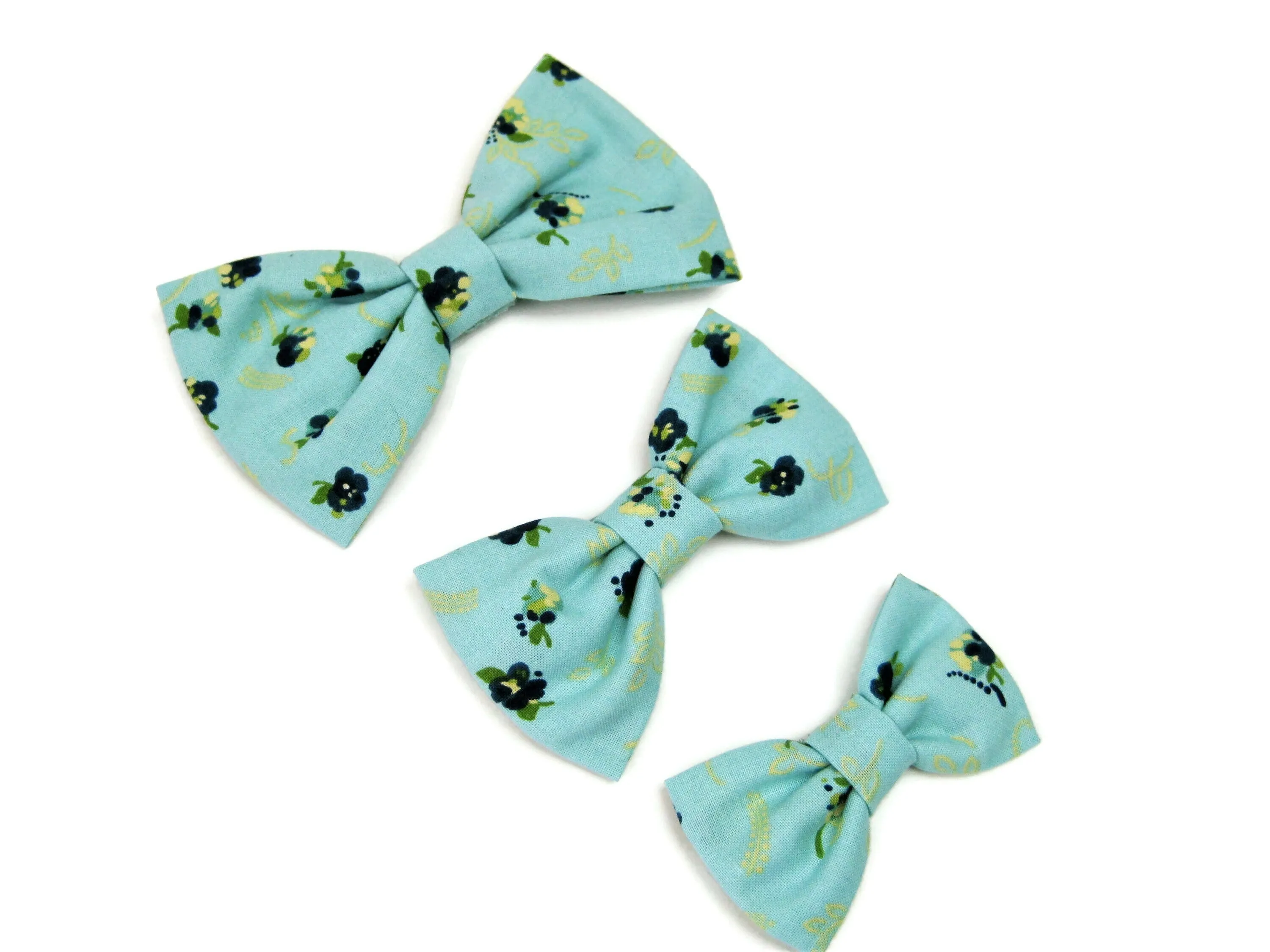 Bowtie Collar | Mint and Navy Floral