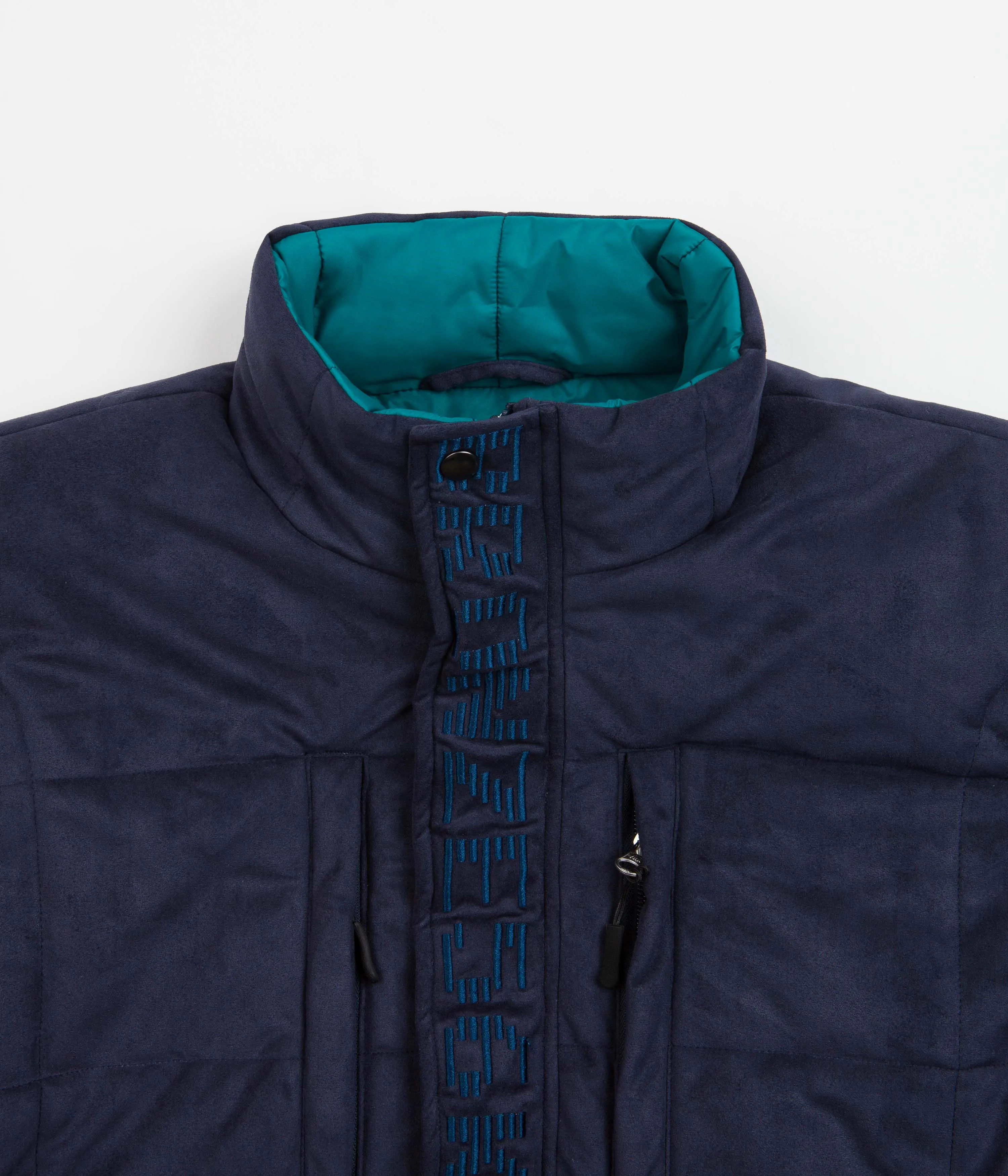 Bronze 56K Faux Suede Puffer Jacket  - Navy