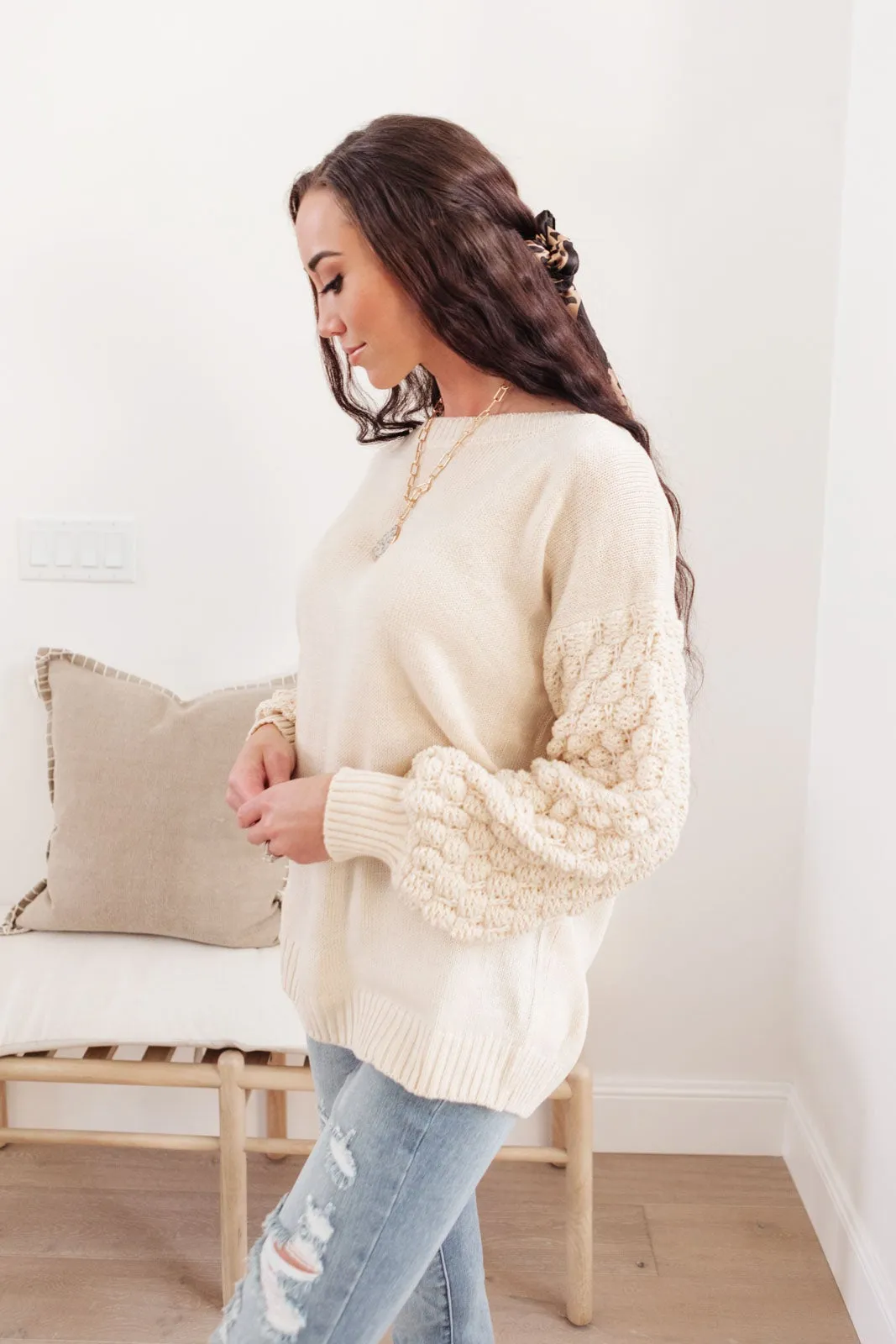 Bubbly B Sweater In Ivory