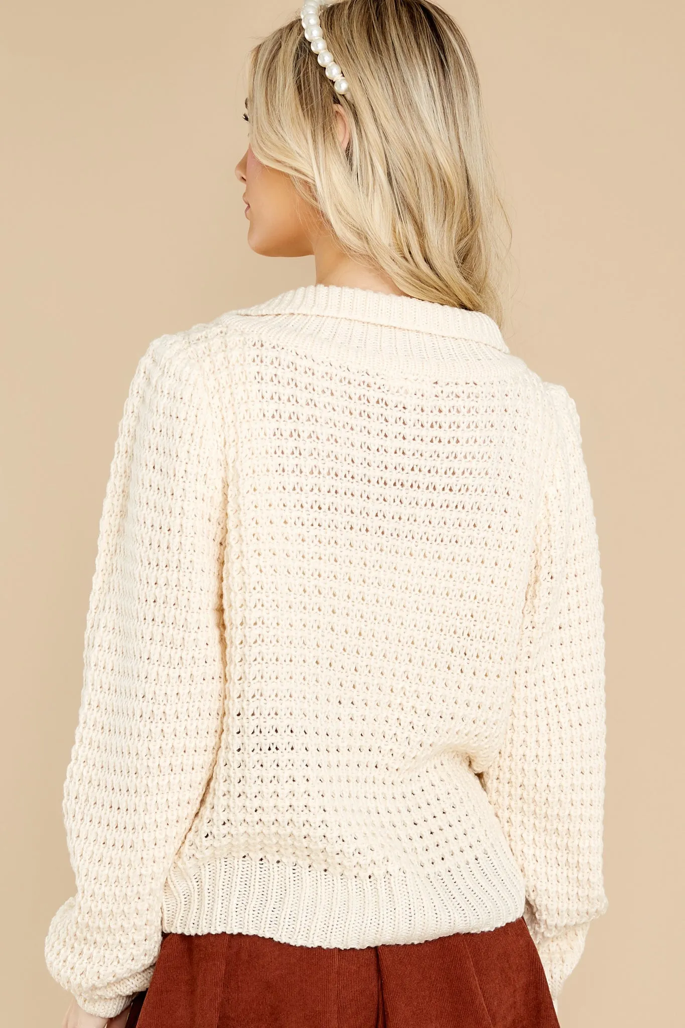 By A Thread Cream Knit Cardigan