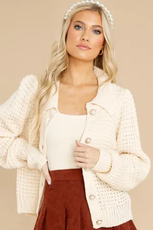 By A Thread Cream Knit Cardigan