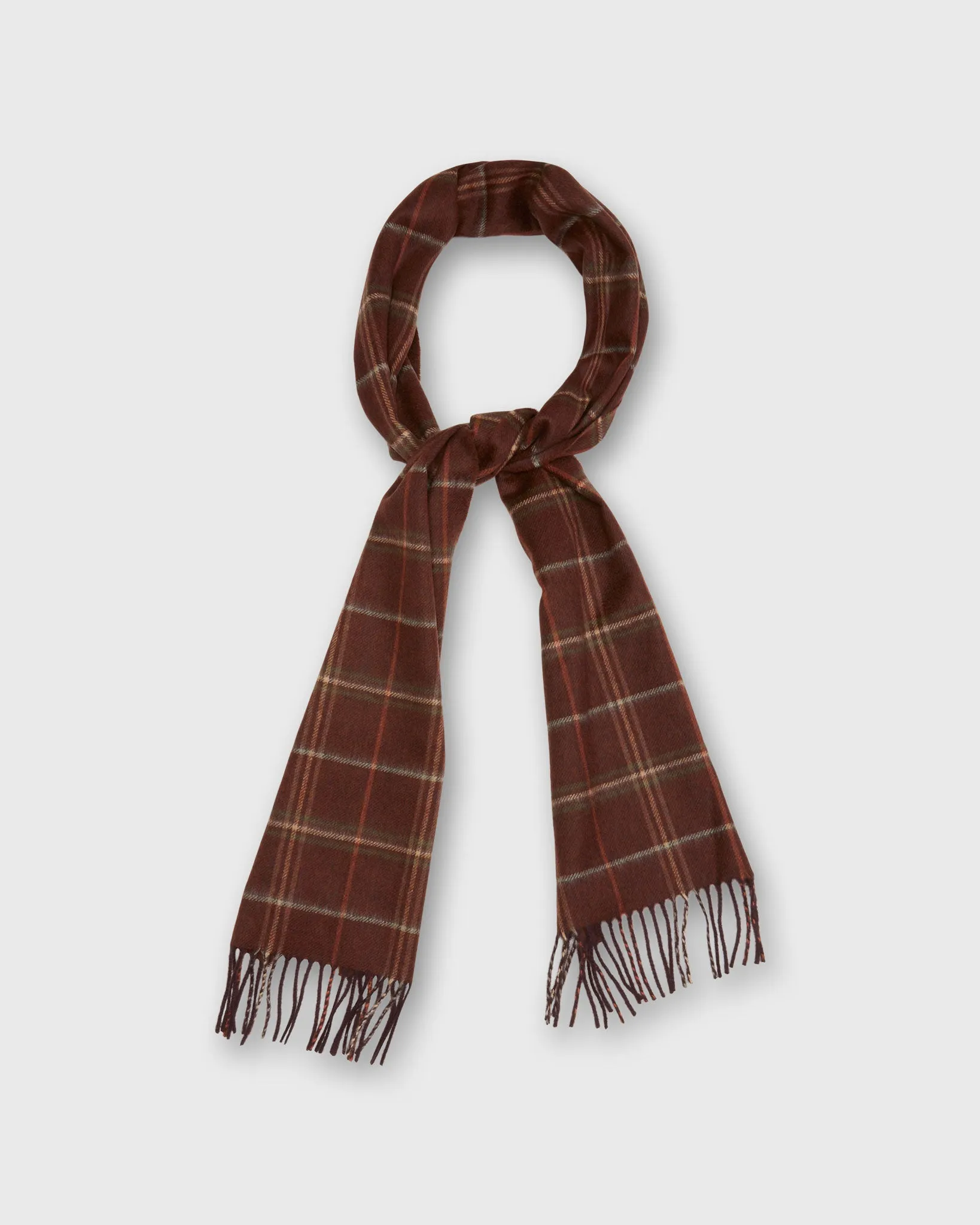 Cashmere Scarf in Russet Windowpane