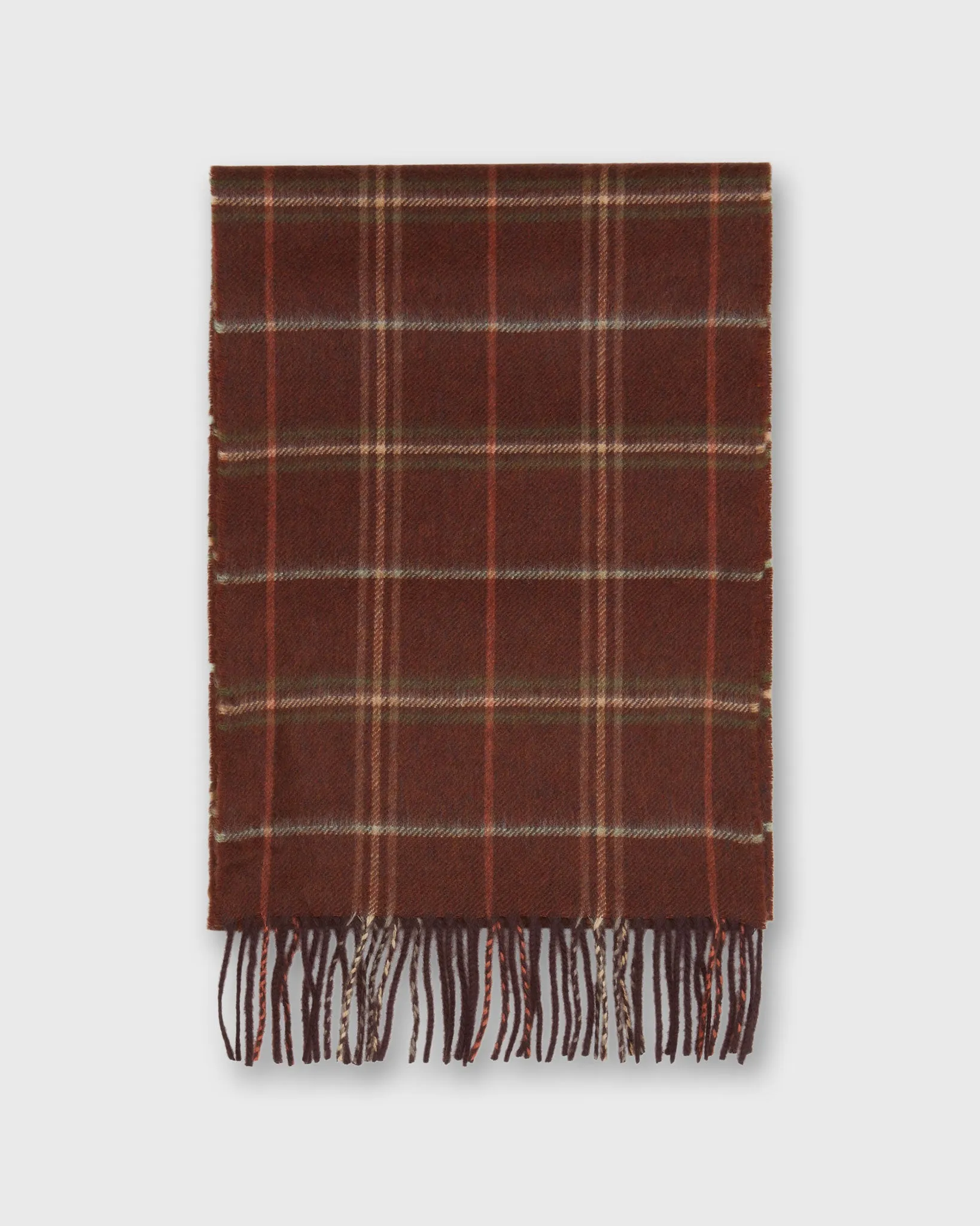 Cashmere Scarf in Russet Windowpane