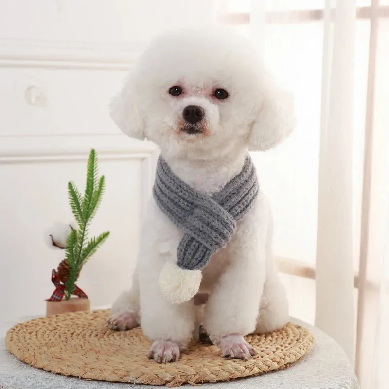 Christmas Dog Scarf Collar Winter Warm Knitted Pet Scarf New Year Pet Scarf for Small Medium Dog Teddy Chihuahua Dog Accessories