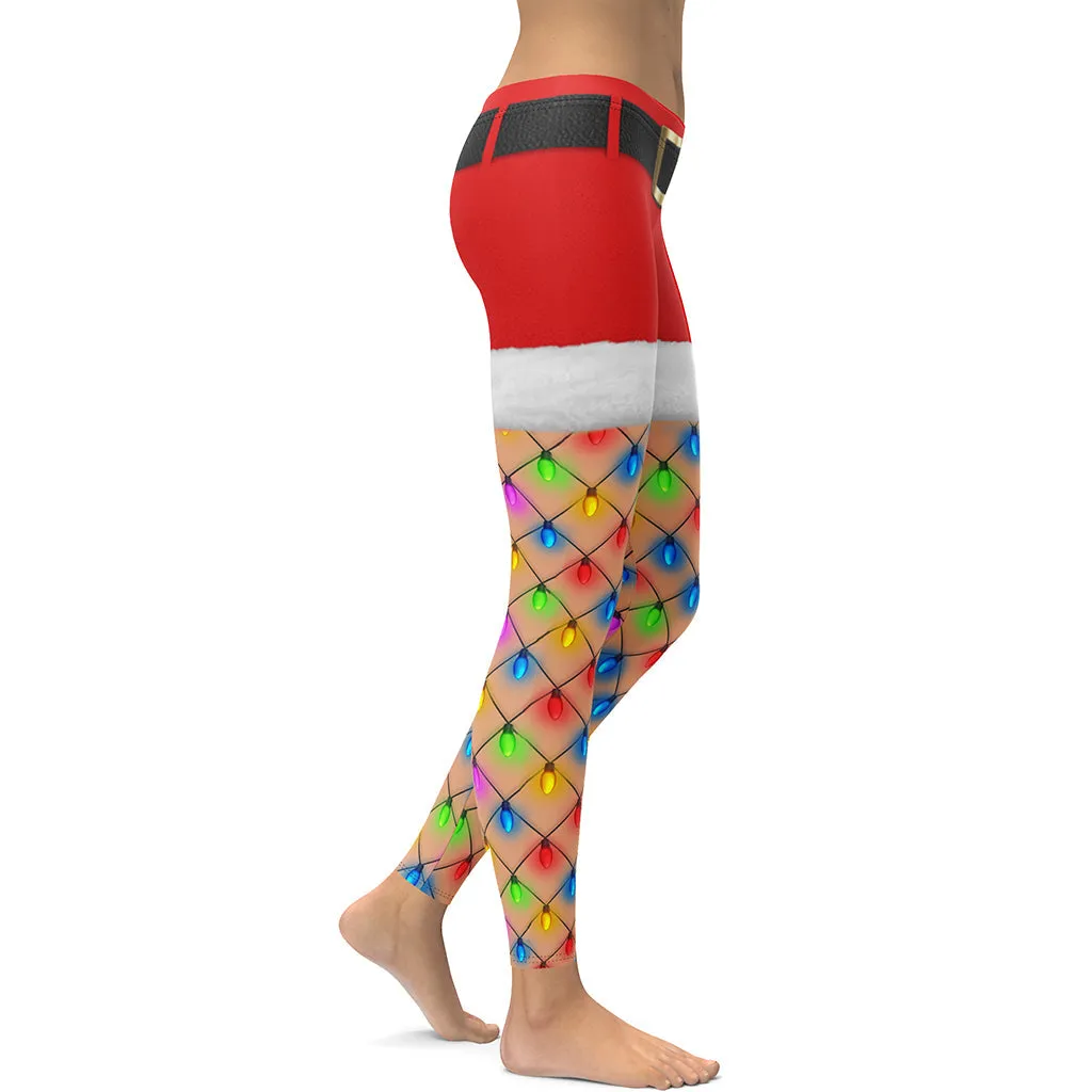 Christmas Lights Shorts Leggings