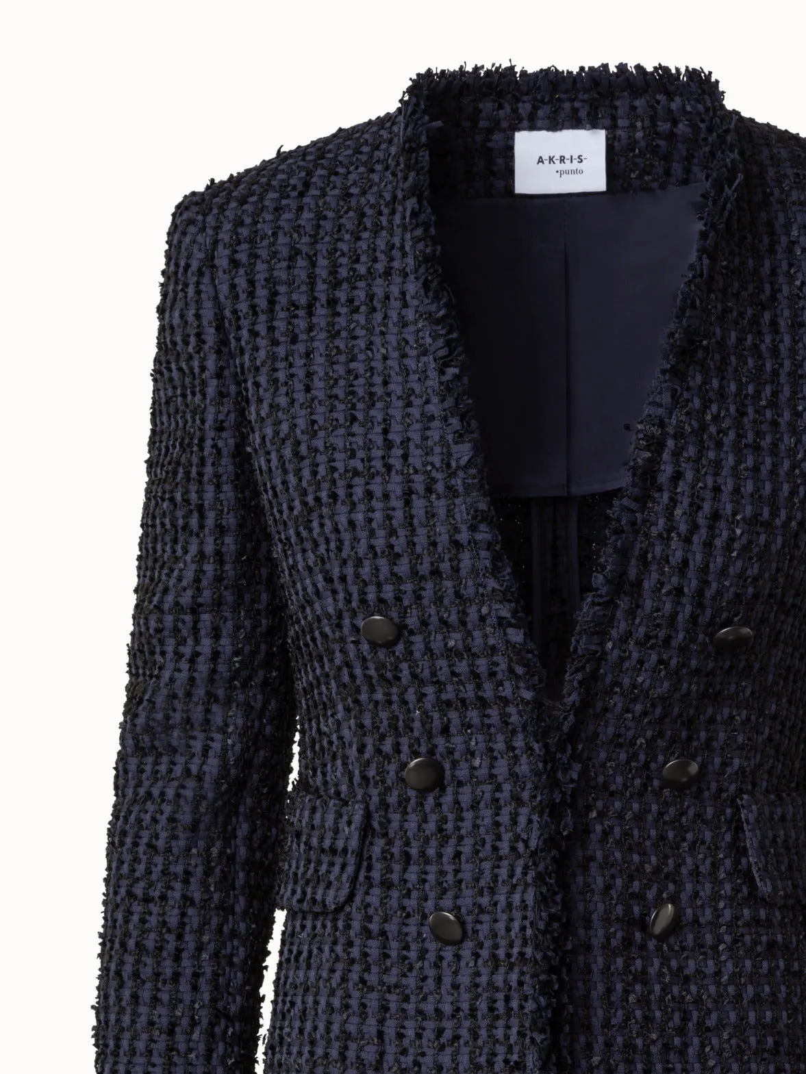 Chunky Tweed Blazer in Cotton Blend